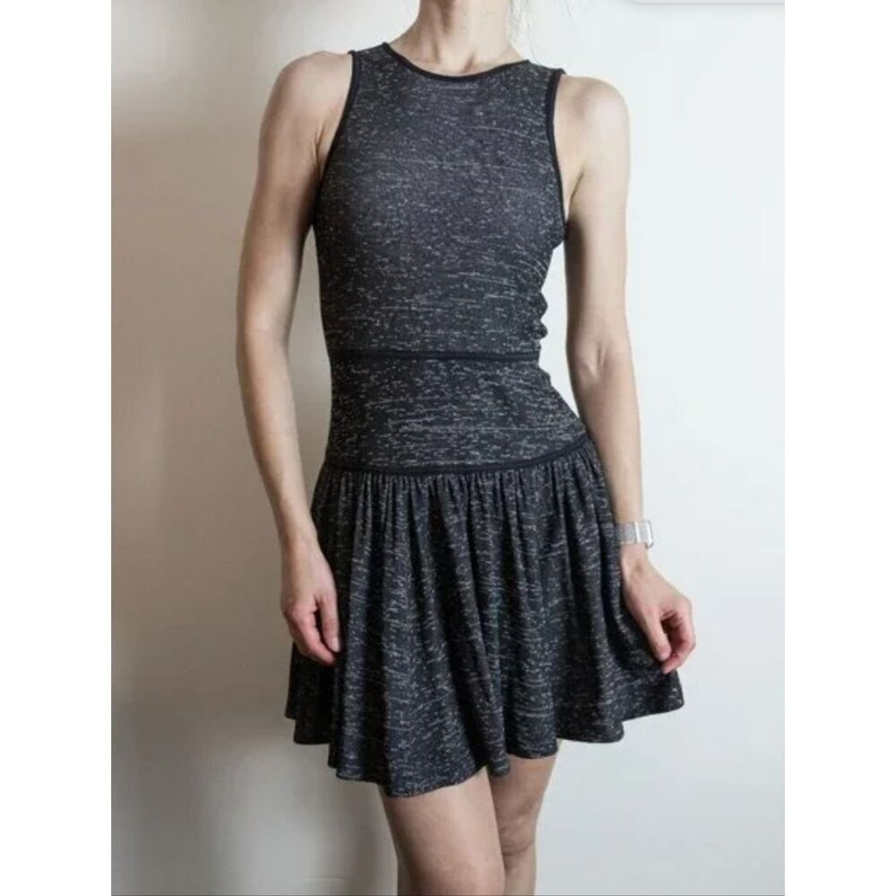 Tibi Black Ribbed Knit Dress Sz 4